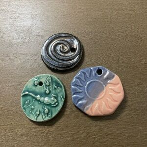 Handcrafted Ceramic Pendant Necklace Set